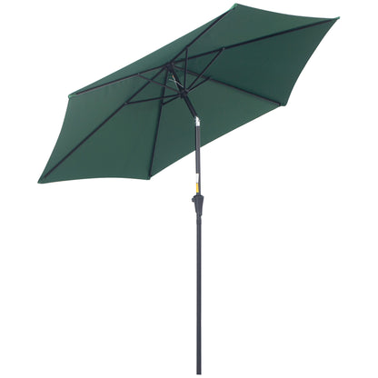 Cantilever Umbrella Garden Umbrella Market Umbrella with Hand Crank Alu 180 g/m² Polyester Dark Green ∅2.6 x 2.35 m