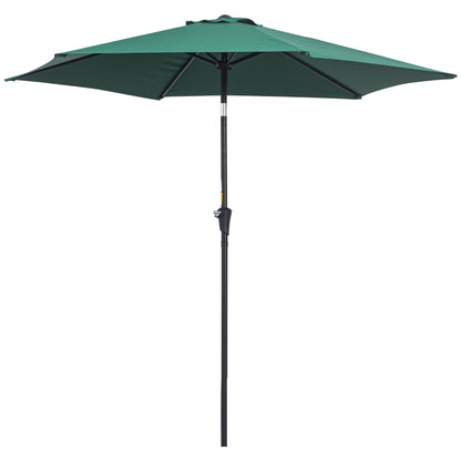 Cantilever Umbrella Garden Umbrella Market Umbrella with Hand Crank Alu 180 g/m² Polyester Dark Green ∅2.6 x 2.35 m