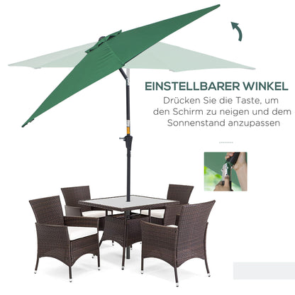 Cantilever Umbrella Garden Umbrella Market Umbrella with Hand Crank Alu 180 g/m² Polyester Dark Green ∅2.6 x 2.35 m