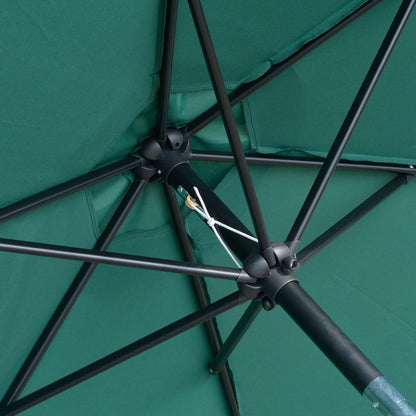 Cantilever Umbrella Garden Umbrella Market Umbrella with Hand Crank Alu 180 g/m² Polyester Dark Green ∅2.6 x 2.35 m