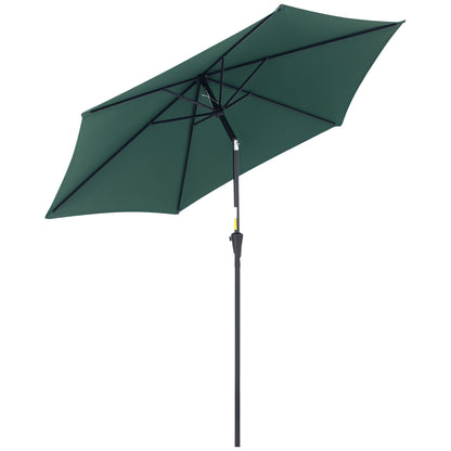 Cantilever Umbrella Garden Umbrella Market Umbrella with Hand Crank Alu 180 g/m² Polyester Dark Green ∅2.6 x 2.35 m