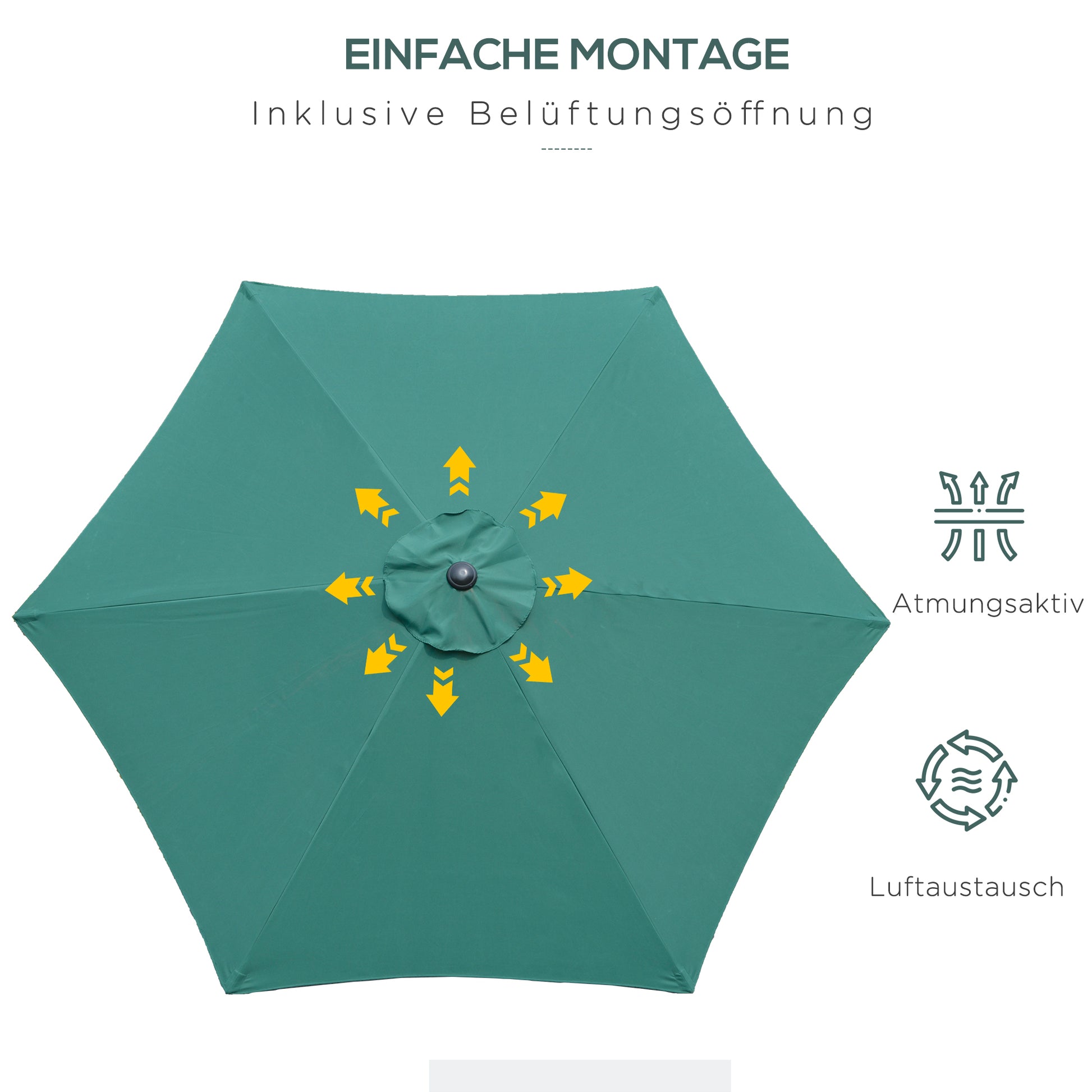 Cantilever Umbrella Garden Umbrella Market Umbrella with Hand Crank Alu 180 g/m² Polyester Dark Green ∅2.6 x 2.35 m