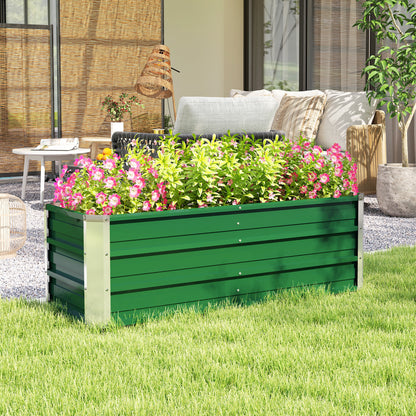 Raised Bed made of Steel Garden Planter Flower Box Flower Pot with Gloves Green 125 x 47 x 40 cm