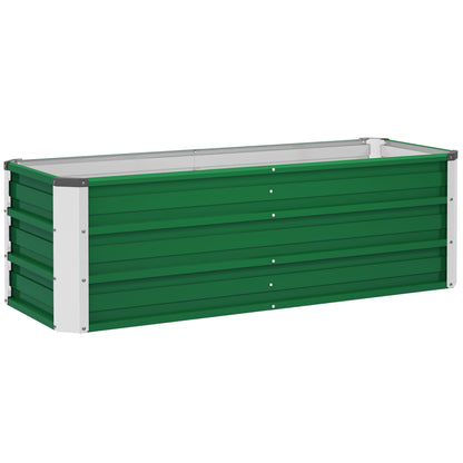 Raised Bed made of Steel Garden Planter Flower Box Flower Pot with Gloves Green 125 x 47 x 40 cm