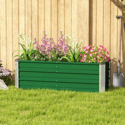 Raised Bed made of Steel Garden Planter Flower Box Flower Pot with Gloves Green 125 x 47 x 40 cm