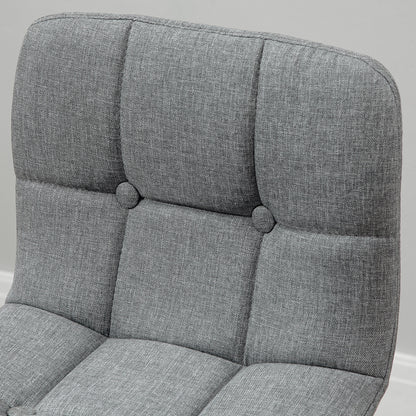 Set of 2 Bar Stools with Backrest and Footrest, Fabric Upholstered Seat and Wooden Legs, 41.5x47x97.5, Gray