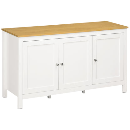 Kitchen Sideboard with 3 Doors Buffet Cabinet with Adjustable Shelves for Dining Room Modern Style 120x40x70 cm White
