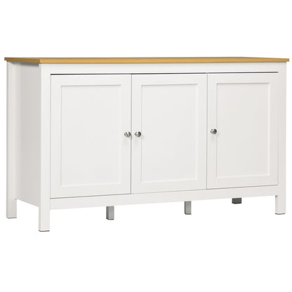 Kitchen Sideboard with 3 Doors Buffet Cabinet with Adjustable Shelves for Dining Room Modern Style 120x40x70 cm White