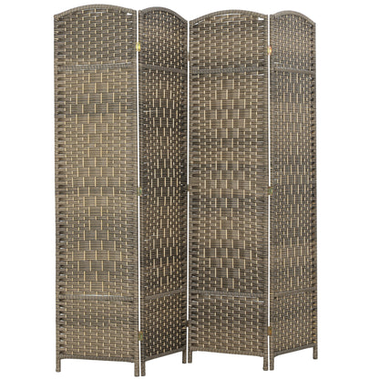 4-Panel Folding Room Divider, 71 x 71 in (180 x 180 cm) – Dark Oak