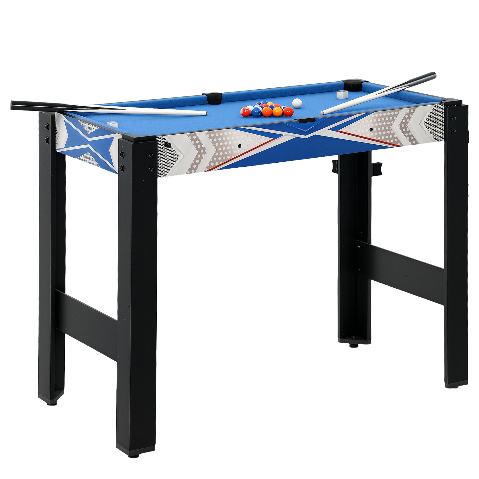SPORTNOW 5-in-1 Multigame Table with Table Tennis, Pool Table, Hockey, Basketball, and Archery Multi-Function Table for Adults 91 x 45.5 x 76 cm Black+Blue