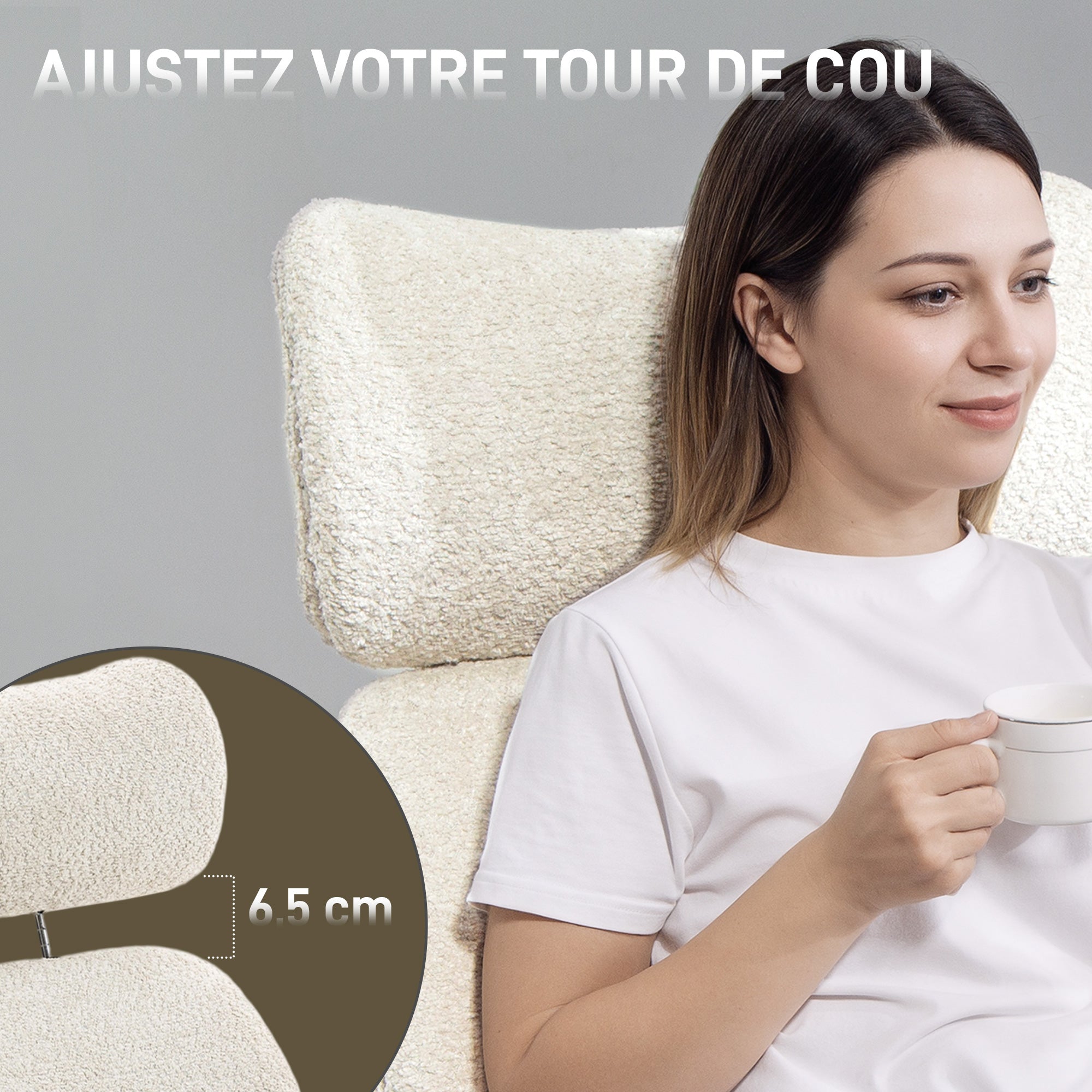 Ergonomic Office Chair, Swivel Desk Chair with Adjustable Height, Adjustable Headrest, Armrests, Tilt Function — Light Gray