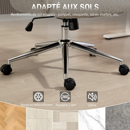 Ergonomic Office Chair, Swivel Desk Chair with Adjustable Height, Adjustable Headrest, Armrests, Tilt Function — Light Gray