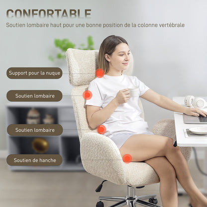 Ergonomic Office Chair, Swivel Desk Chair with Adjustable Height, Adjustable Headrest, Armrests, Tilt Function — Light Gray