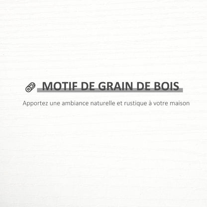 Set of 3 White Wood Grain Floating Wall Shelves - 80L x 18W x 18H cm - complete fixing kit included - MDF