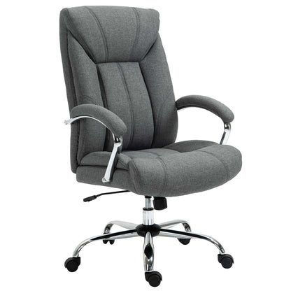 Office Chair with Rocking Function Ergonomic Chair with Padded Armrest Headrest Height Adjustable Desk Chair Swivel Chair with Backrest Nylon Gray 65 x 78 x 110-118 cm
