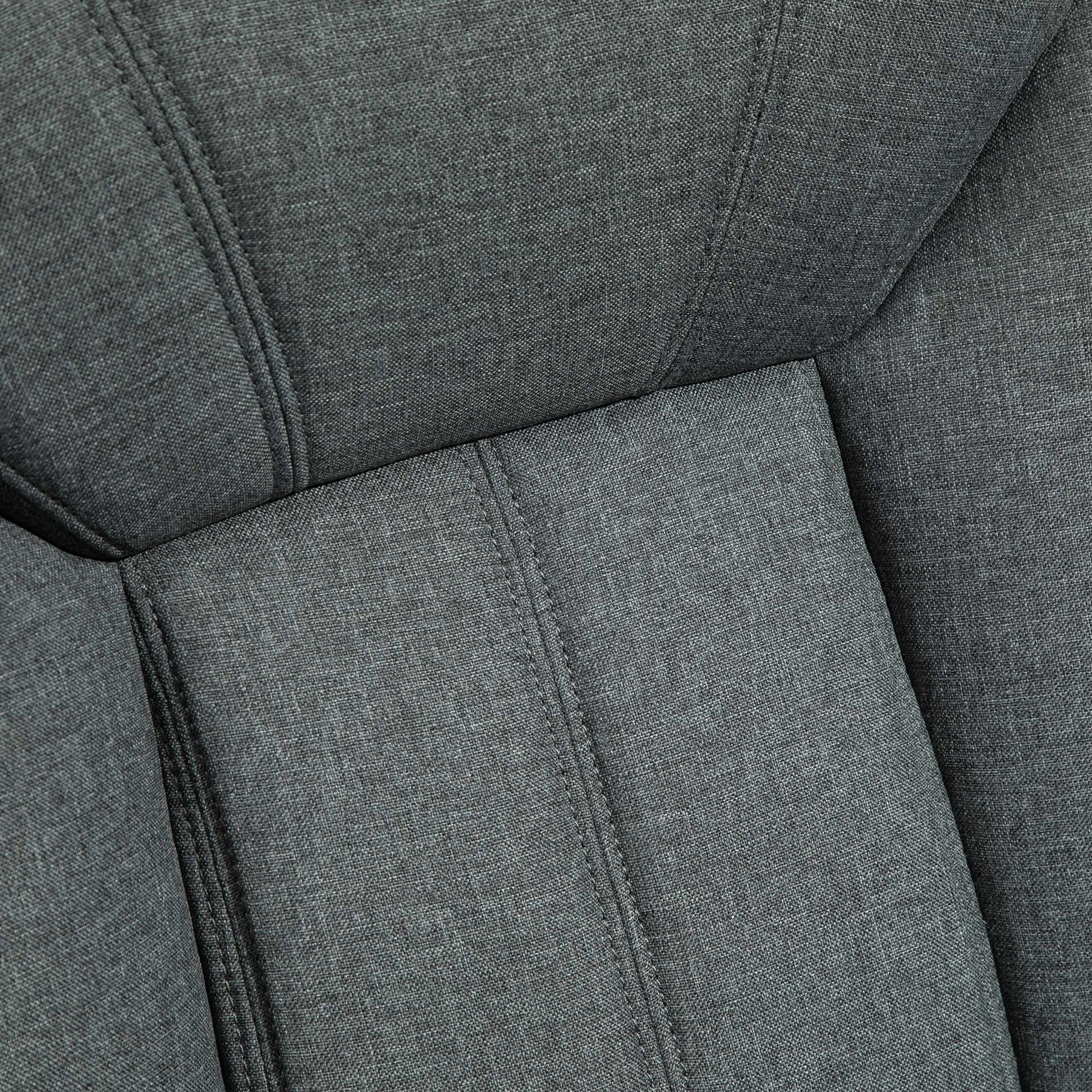 Office Chair with Rocking Function Ergonomic Chair with Padded Armrest Headrest Height Adjustable Desk Chair Swivel Chair with Backrest Nylon Gray 65 x 78 x 110-118 cm