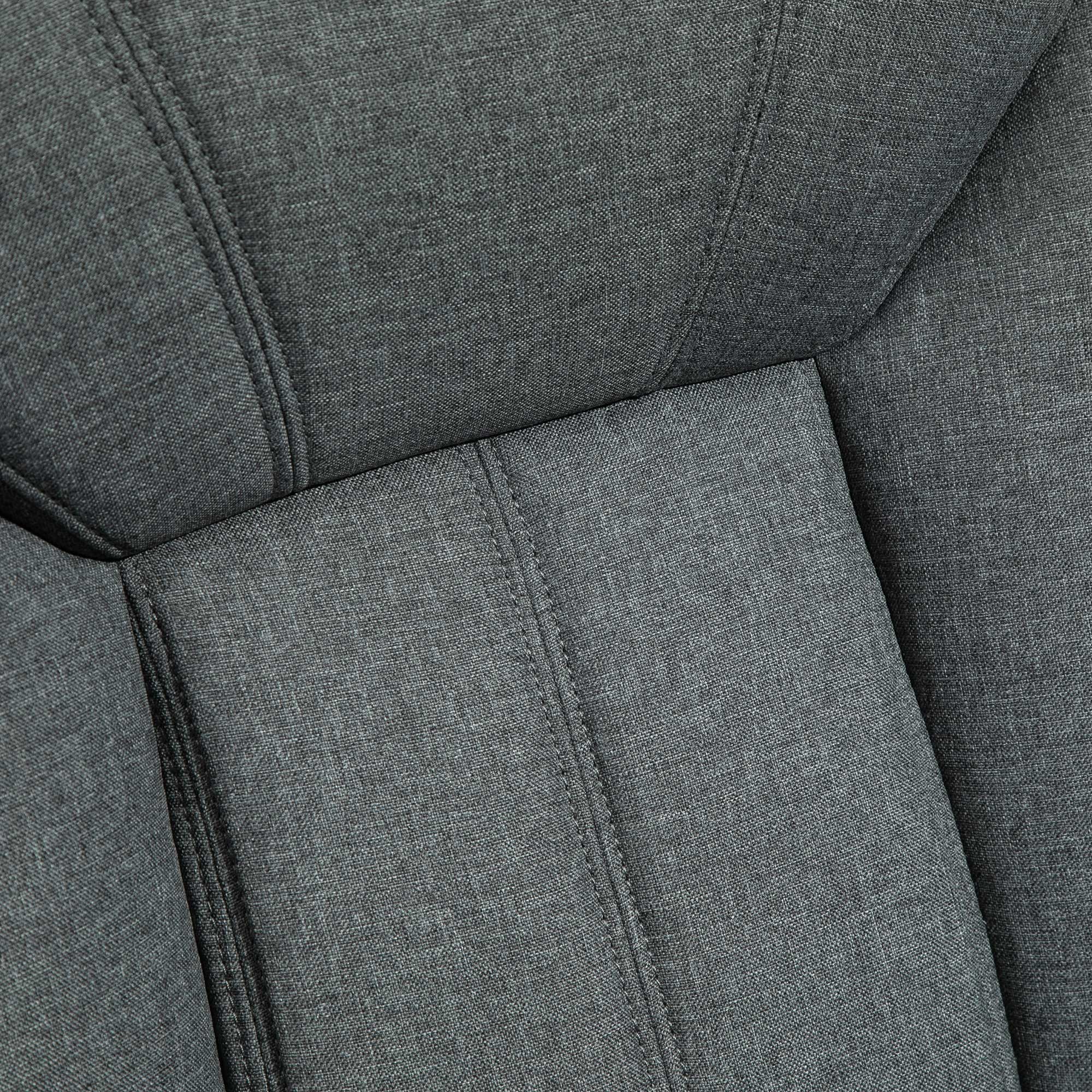 Office Chair with Rocking Function Ergonomic Chair with Padded Armrest Headrest Height Adjustable Desk Chair Swivel Chair with Backrest Nylon Gray 65 x 78 x 110-118 cm