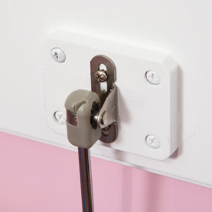 Toy Box Storage Bench for Kids with Backrest and Cushioned Lid, 40 kg Capacity for Playrooms Bedroom 60x30x50 cm Pink and White