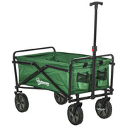 Foldable Transport Cart with Adjustable Handle Universal Wheel Brake for Beach Garden Camping Steel Frame Load 40 kg 83x50x69-99 cm