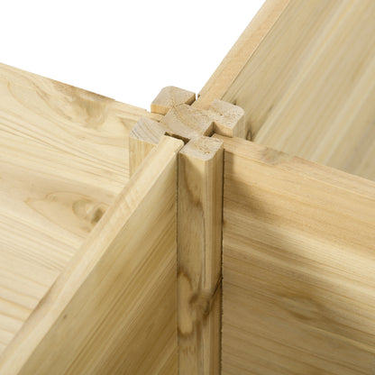 Set of 5 modular wooden raised garden planters for outdoor, pre-oiled fir wood, dim. 230L x 230W x 28H cm natural wood