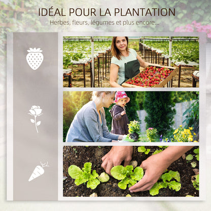 Set of 5 modular wooden raised garden planters for outdoor, pre-oiled fir wood, dim. 230L x 230W x 28H cm natural wood