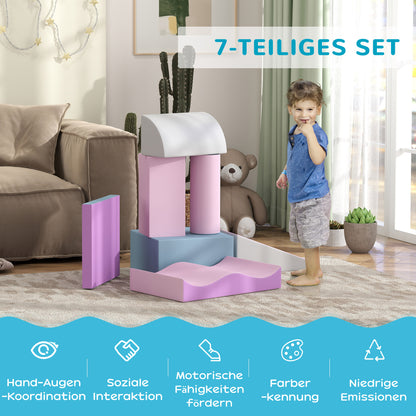 7 PCS. Foam Building Blocks Children Soft Building Blocks Play & Climb Building Blocks Soft Giant Building Blocks Building Toy Foam Blocks Building Set for Baby & Toddlers Castle Set Multicolored