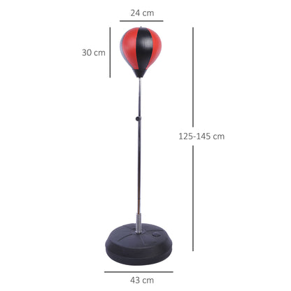 Punching Ball Set Freestanding Boxing Training Set 125/131/138/145cm Adjustable Height Boxing Stand with 1 Pair of Gloves 1 Pump Freestanding Trainer Suitable for Professionals and Beginners Red