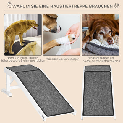Dog Ramp Pet Staircase with Non-Slip Carpet, Dog Car Ramp, Car Boot Ramp Non-Slip Accessory for Boot, Cars, Trucks, and SUVs up to 30 kg 125 x 40 cm