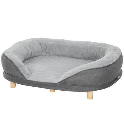 Dog Sofa Dog Couch, Washable Cover, Pet Sofa with Backrest and Wooden Legs, Cat Sofa, Dog Bed for medium-sized dogs up to 25 kg, 90cm x 78cm x 25cm, Gray