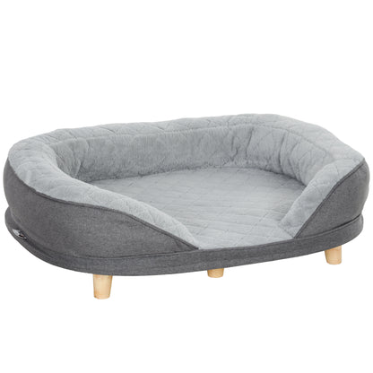 Dog Sofa Dog Couch, Washable Cover, Pet Sofa with Backrest and Wooden Legs, Cat Sofa, Dog Bed for medium-sized dogs up to 25 kg, 90cm x 78cm x 25cm, Gray