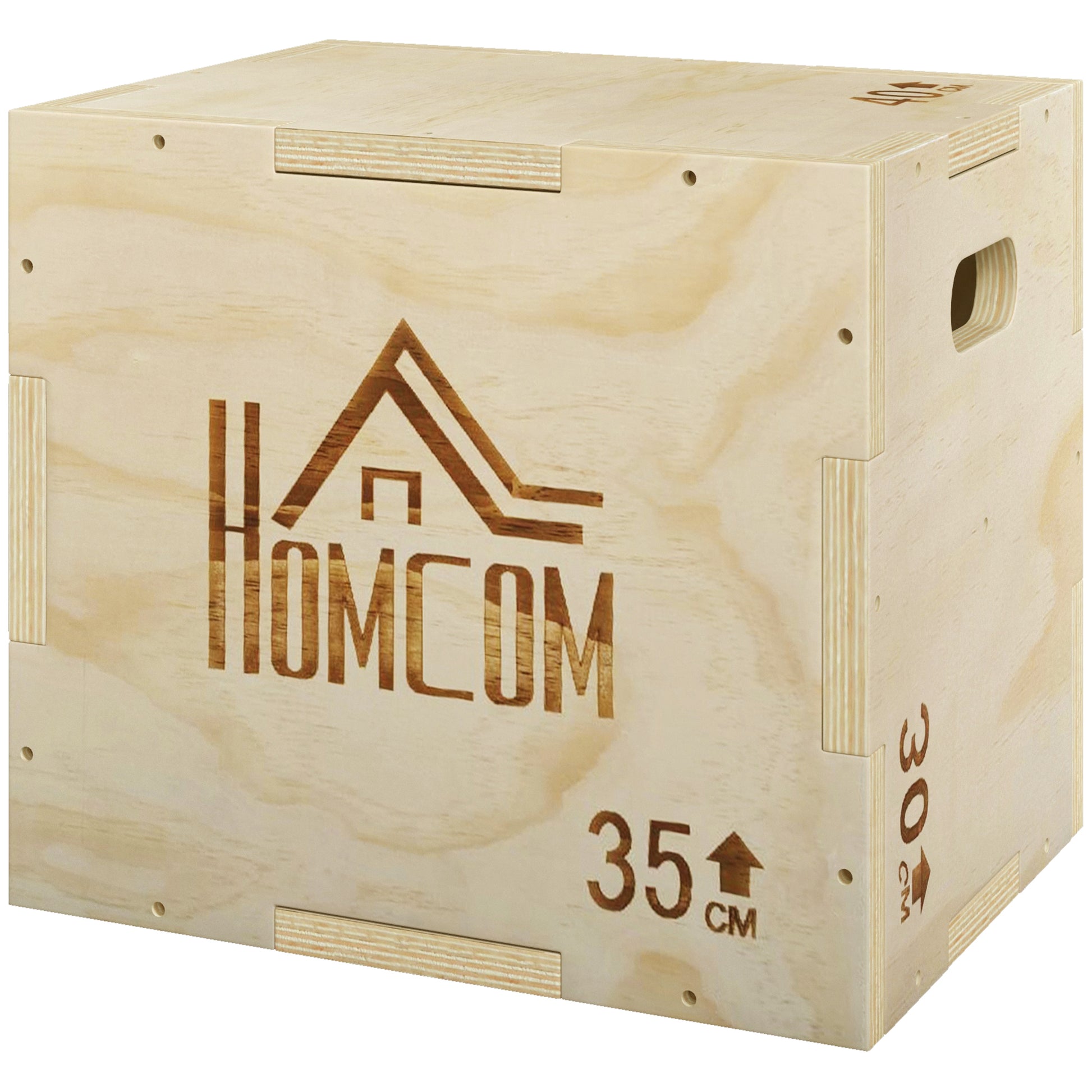 3-in-1 Plyometric Box Jump Crossfit Fitness & Muscular Training Plyobox for Box Training 40.5/35.5/30.5 cm in Wood