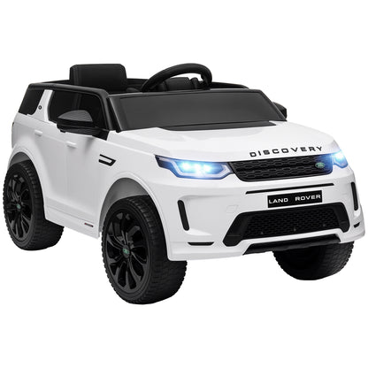 Kids Electric Car 12V Land Rover Discovery Sport Children's Vehicle with 2.4G Remote Control, Music, Horn, Electric Car with LED Lights, USB/MP3 Connection, 3-5 km/h, for Kids 3-6 Years, White