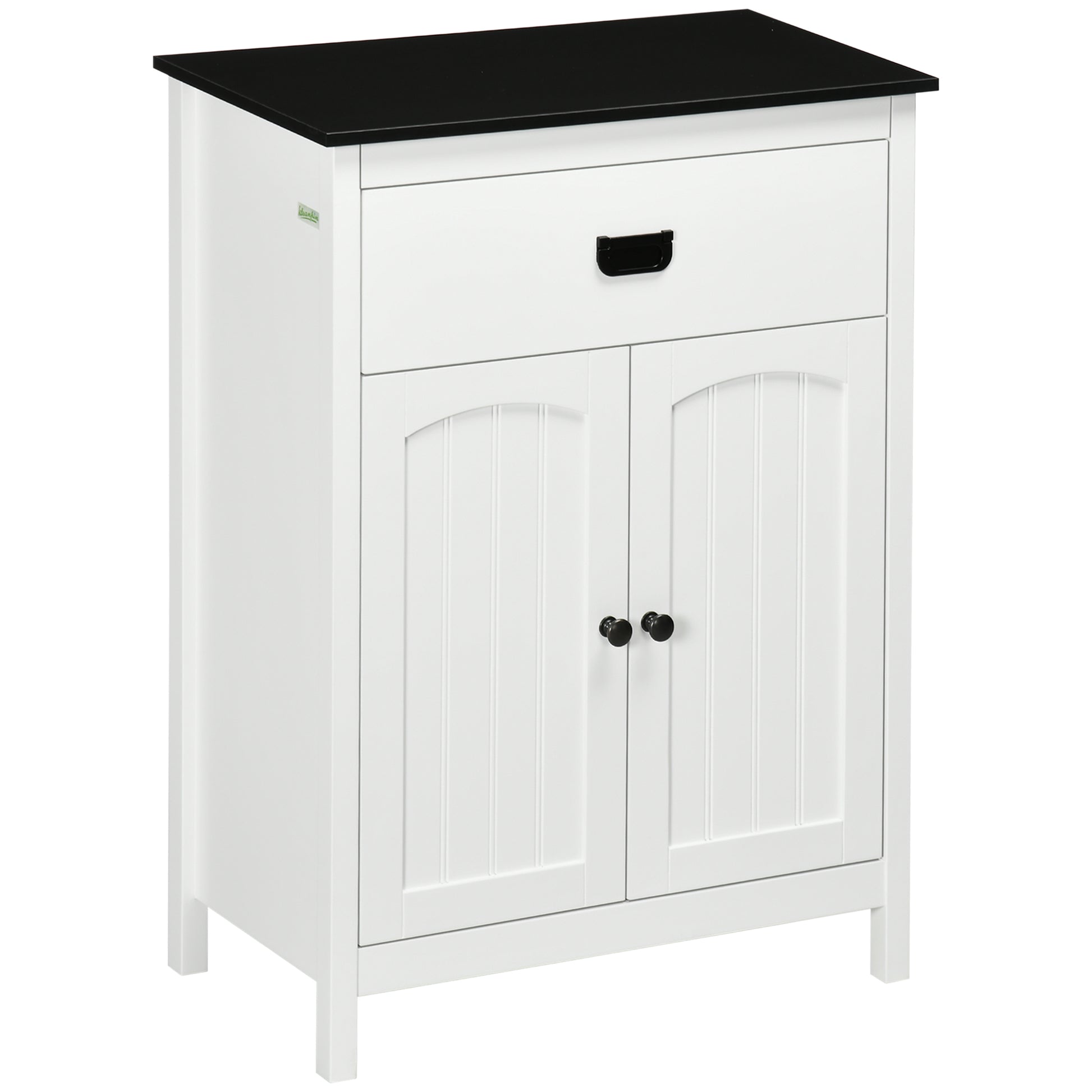 Bathroom Cabinet Auxiliary Bathroom Furniture with 1 Drawer 2 Doors and Adjustable Shelf for Sink Shower Modern Style 23.6x11.8x31.5 inches White
