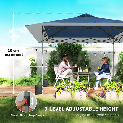 approx. 13'x13' Waterproof Cold-Resistant Pop-Up Folding Gazebo with One-Step Lock, UPF50+, Adjustable Height, Folding Party Tent for Garden with Carry Bag
