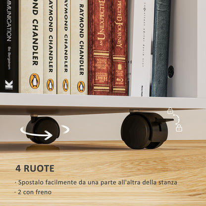 Office Document Storage Drawer with 3 Drawers, Wooden Office Furniture with Wheels, 2 Compartments and Lockable Drawer with Keys, for Office and Study, 60x40x56 cm, White