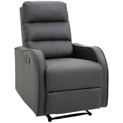 Recliner Chair, TV Armchair with Reclining Function, 160° Tiltable TV Chair, Relaxing Chair, Reclining Armchair for Living Room, Bedroom, Faux Leather, Dark Gray