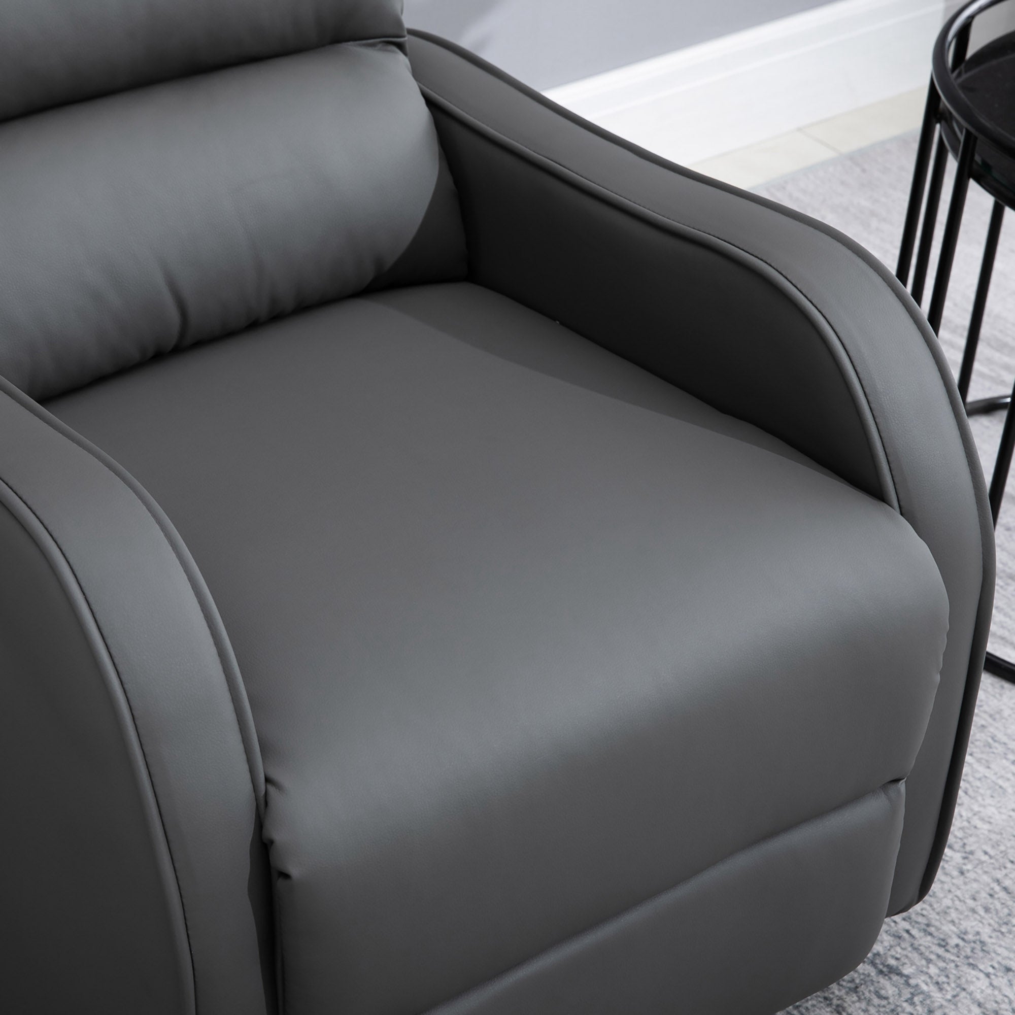 Recliner Chair, TV Armchair with Reclining Function, 160° Tiltable TV Chair, Relaxing Chair, Reclining Armchair for Living Room, Bedroom, Faux Leather, Dark Gray