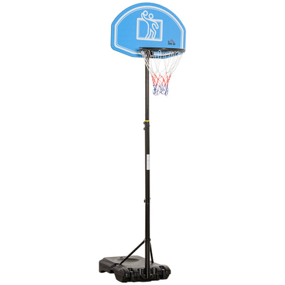 Outdoor Adjustable Height Basketball Hoop 160-210 cm Portable Basketball Hoop with Wheels PE Board and Fillable Base 76x70x197.5-254 cm Black and Blue