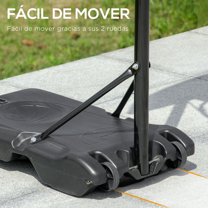 Outdoor Adjustable Height Basketball Hoop 160-210 cm Portable Basketball Hoop with Wheels PE Board and Fillable Base 76x70x197.5-254 cm Black and Blue