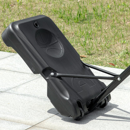 Outdoor Adjustable Height Basketball Hoop 160-210 cm Portable Basketball Hoop with Wheels PE Board and Fillable Base 76x70x197.5-254 cm Black and Blue