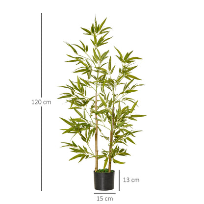 Artificial Indoor Plant 120cm in Pot with 336 Leaves, Realistic Fake Bamboo Plant for Indoor and Outdoor