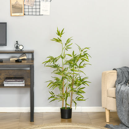 Artificial Indoor Plant 120cm in Pot with 336 Leaves, Realistic Fake Bamboo Plant for Indoor and Outdoor