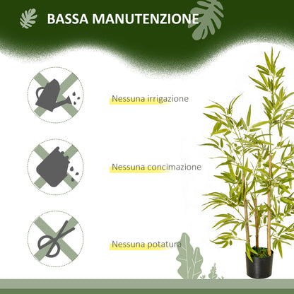 Artificial Indoor Plant 120cm in Pot with 336 Leaves, Realistic Fake Bamboo Plant for Indoor and Outdoor