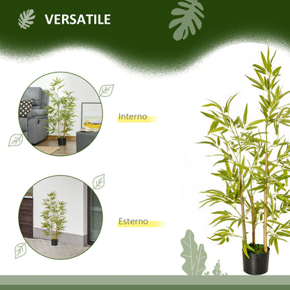 Artificial Indoor Plant 120cm in Pot with 336 Leaves, Realistic Fake Bamboo Plant for Indoor and Outdoor