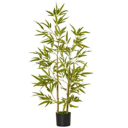 Artificial Indoor Plant 120cm in Pot with 336 Leaves, Realistic Fake Bamboo Plant for Indoor and Outdoor