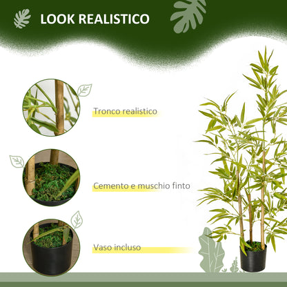 Artificial Indoor Plant 120cm in Pot with 336 Leaves, Realistic Fake Bamboo Plant for Indoor and Outdoor