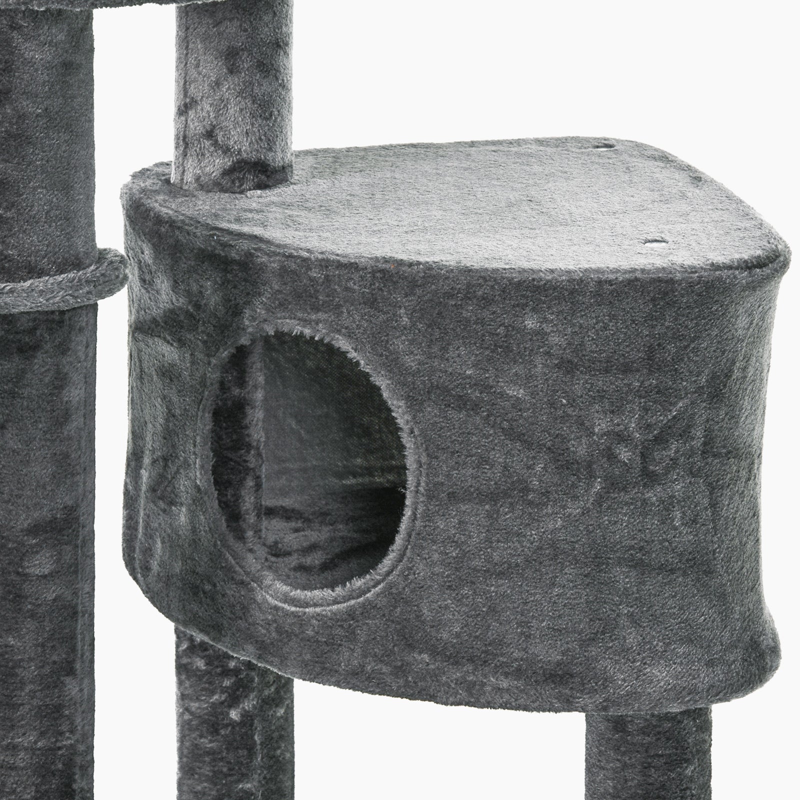 floor-to-ceiling cat tree height 220-265 cm cat tree with play balls, cat cave, hammock, sisal poles, platforms multi-level cat scratching post climbing tree for medium-sized cats, Dark Gray