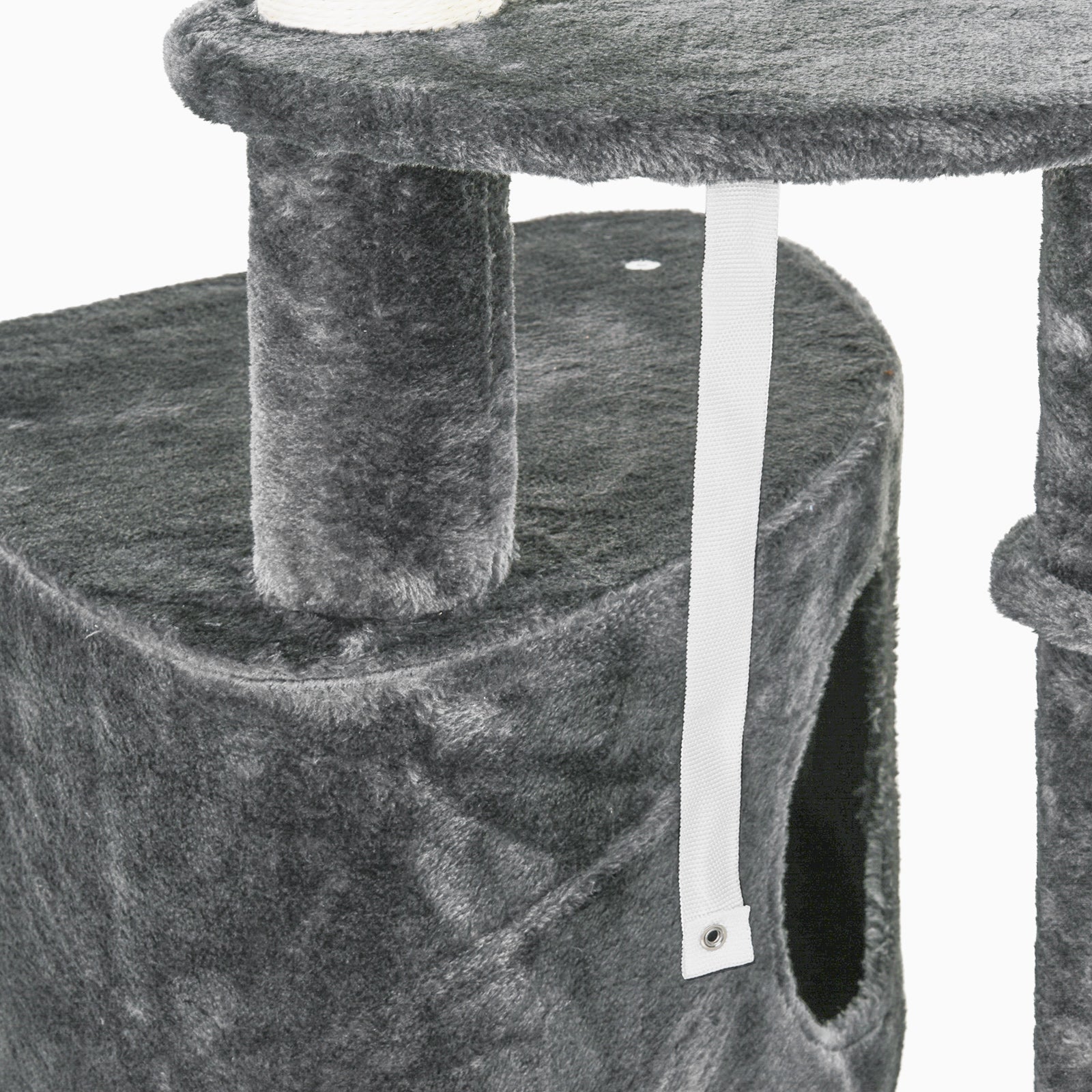 floor-to-ceiling cat tree height 220-265 cm cat tree with play balls, cat cave, hammock, sisal poles, platforms multi-level cat scratching post climbing tree for medium-sized cats, Dark Gray