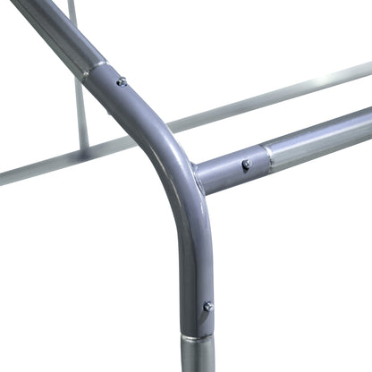 Outdoor Chicken Run Steel 570x280cm, Cage for Rabbits and Ducks with Anti-UV PE Cover