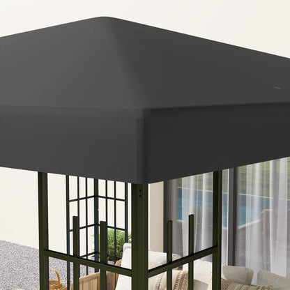 Replacement Roof for Pavilion 3 x 3 m, waterproof Pavilion Canopy, Replacement Cover for Garden Pavilion, Parts made of Oxford Fabric, 370 g/m², Dark Gray